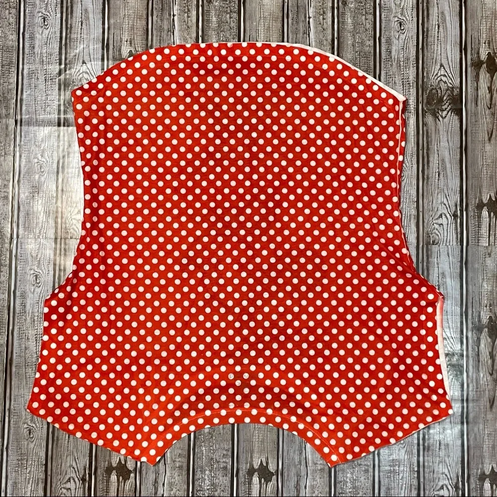 Disney Parks Red White Polka Dot Minnie Mouse Women's Blouse Shirt, Size Large - Picture 2 of 3